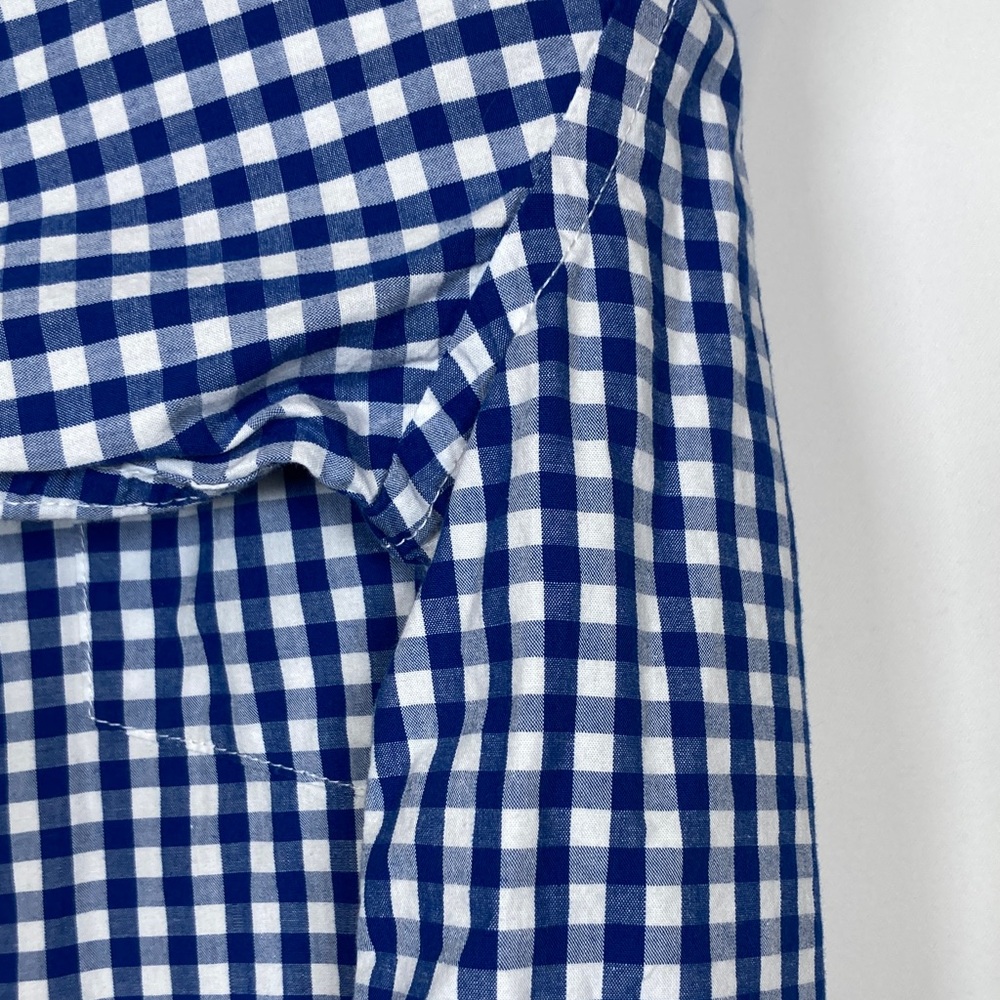 Falls Creek Women’s Royal Blue White Gingham Plaid Button Up Sz M - Picture 7 of 13